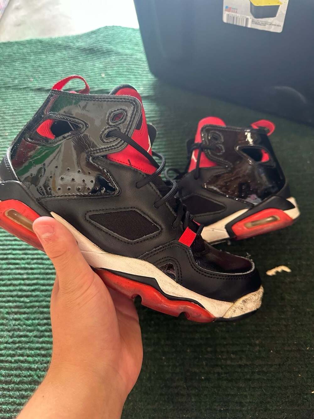 Jordan Flight Club GS 91 Black University Red White Sneakers Size 5 Youth